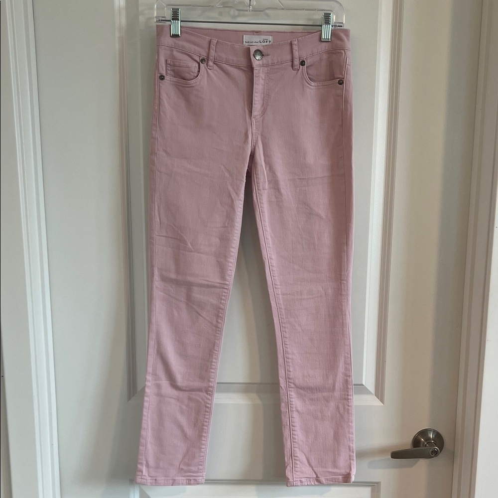 LOFT Women's Skinny Crop Little Pink Jeans 24/00 - Picture 2 of 9